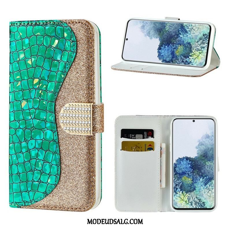 Flip Cover Samsung Galaxy S21 5G Krokodille Diamanter