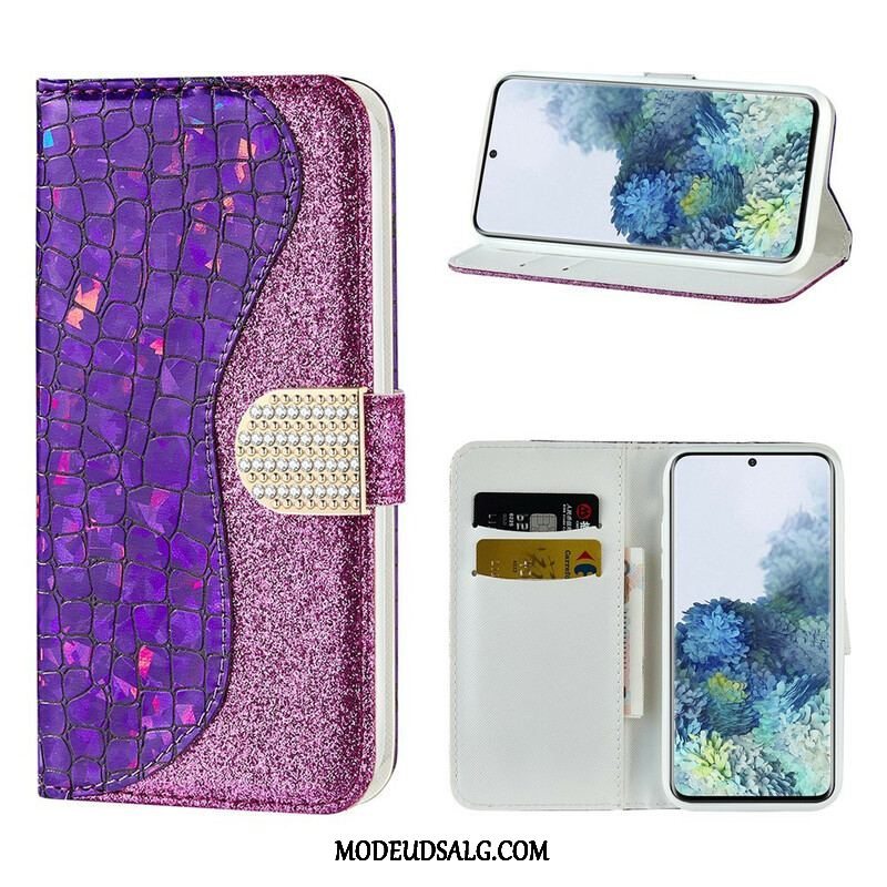 Flip Cover Samsung Galaxy S21 5G Krokodille Diamanter