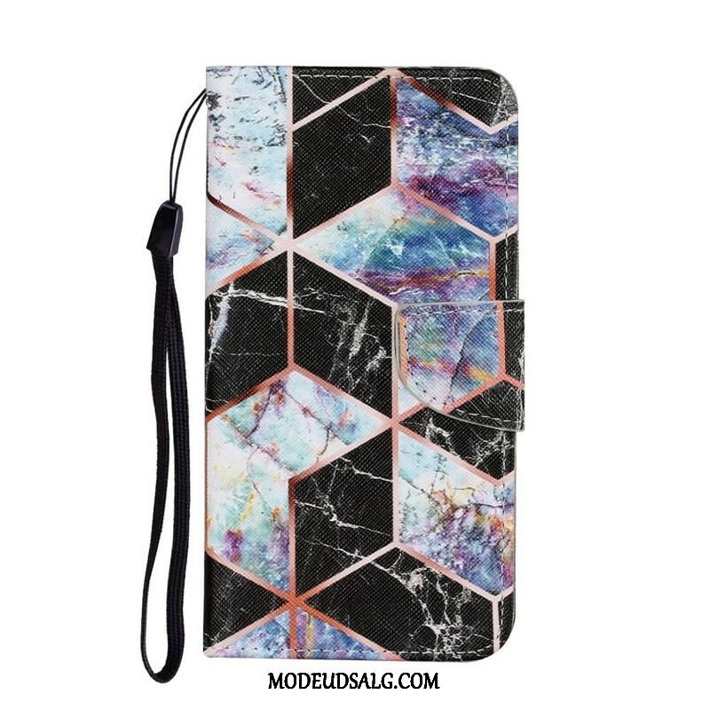 Flip Cover Samsung Galaxy S21 FE Geometrisk Marmorstil