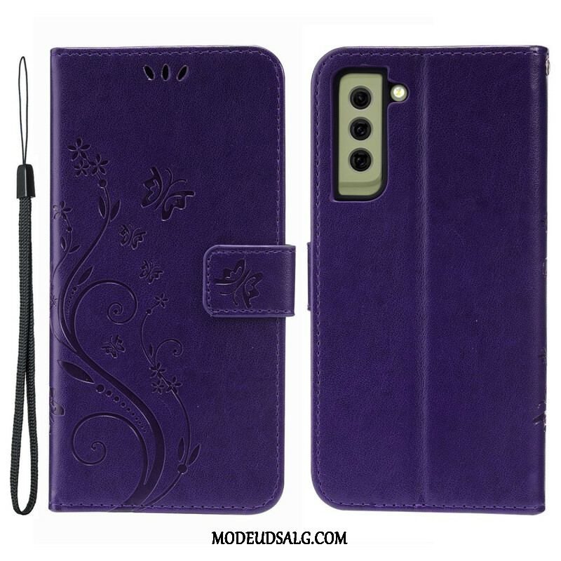 Flip Cover Samsung Galaxy S21 FE Sommerfugle I Vinden