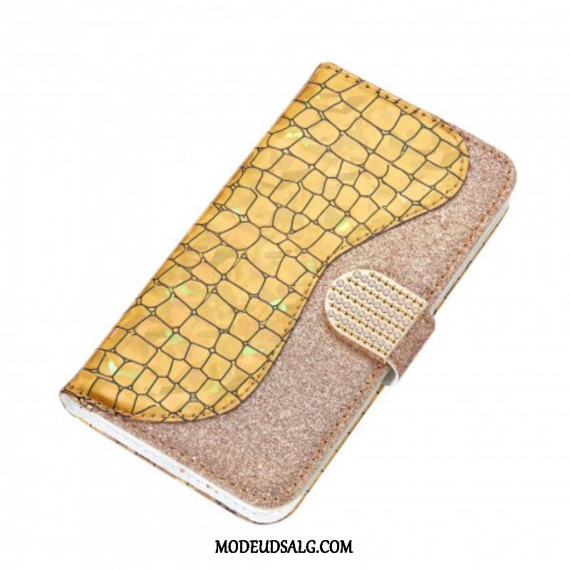 Flip Cover Samsung Galaxy S21 Ultra 5G Krokodille Diamanter