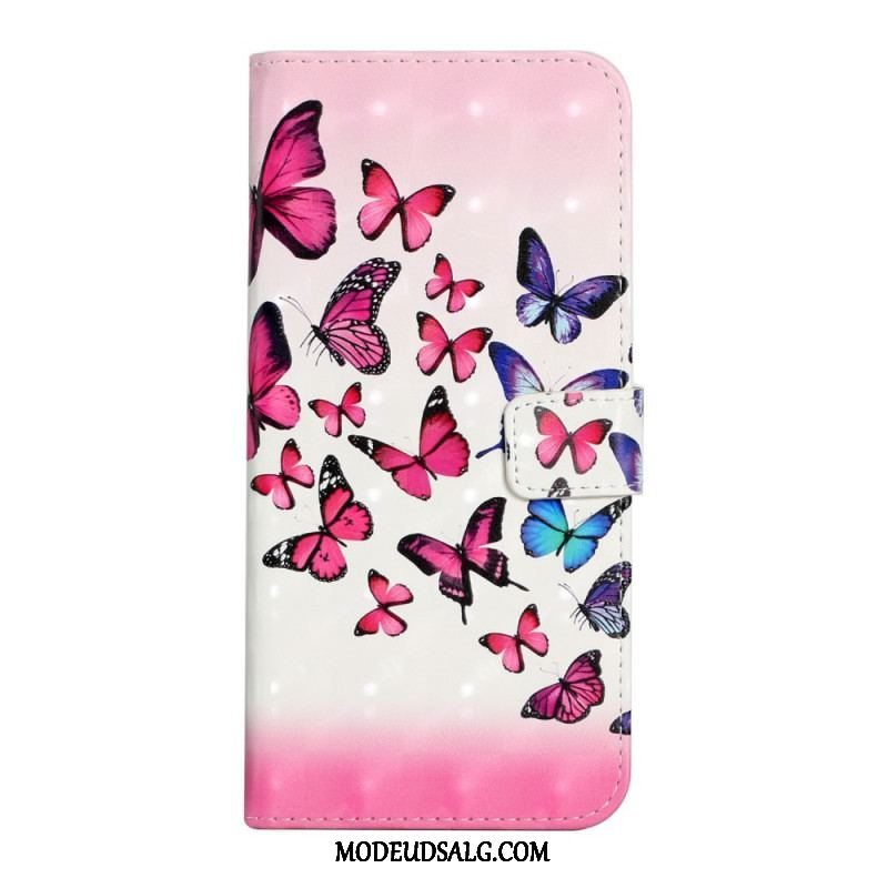 Flip Cover Samsung Galaxy S22 5G Flugt Af Sommerfugle