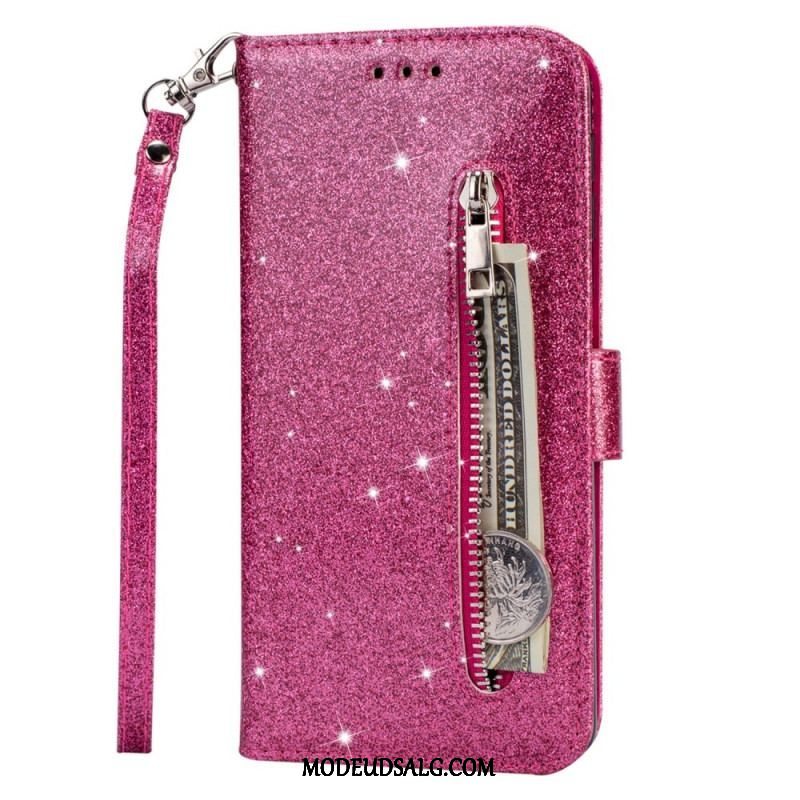 Flip Cover Samsung Galaxy S22 5G Glitter Møntpung