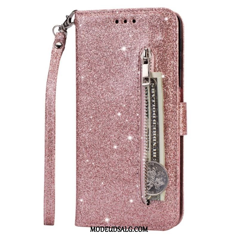 Flip Cover Samsung Galaxy S22 5G Glitter Møntpung