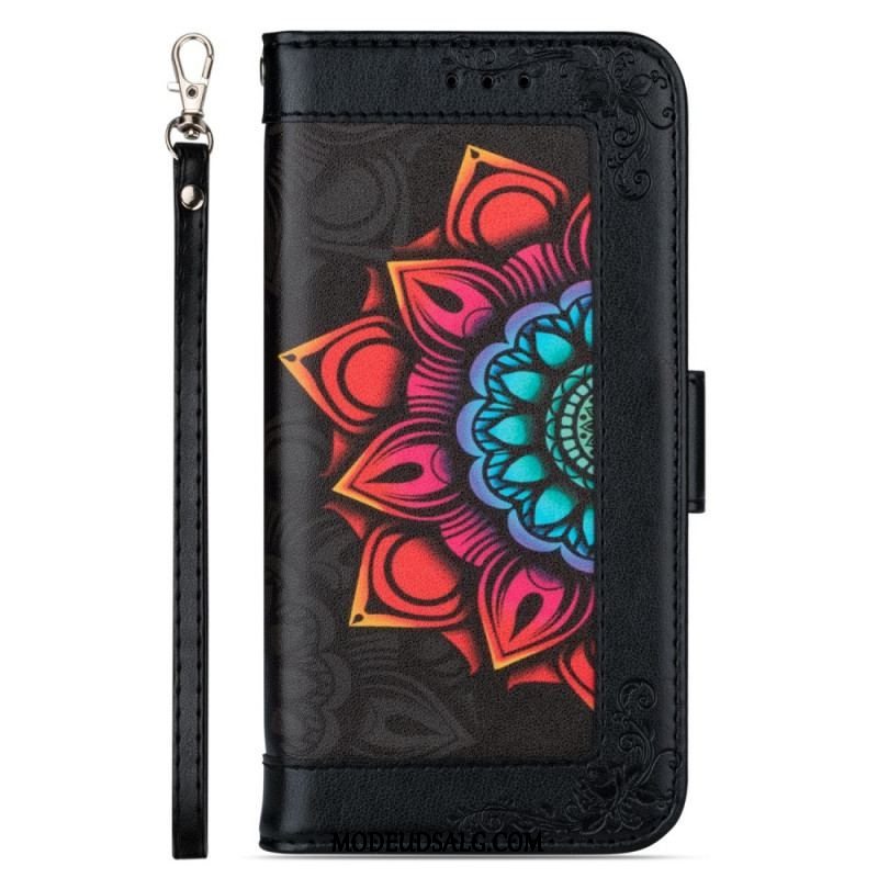 Flip Cover Samsung Galaxy S22 5G Med Snor Strappy Mandala Dekoration