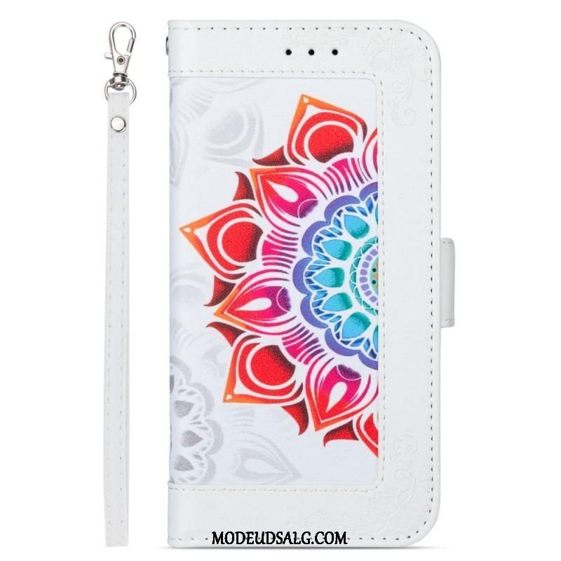 Flip Cover Samsung Galaxy S22 5G Med Snor Strappy Mandala Dekoration