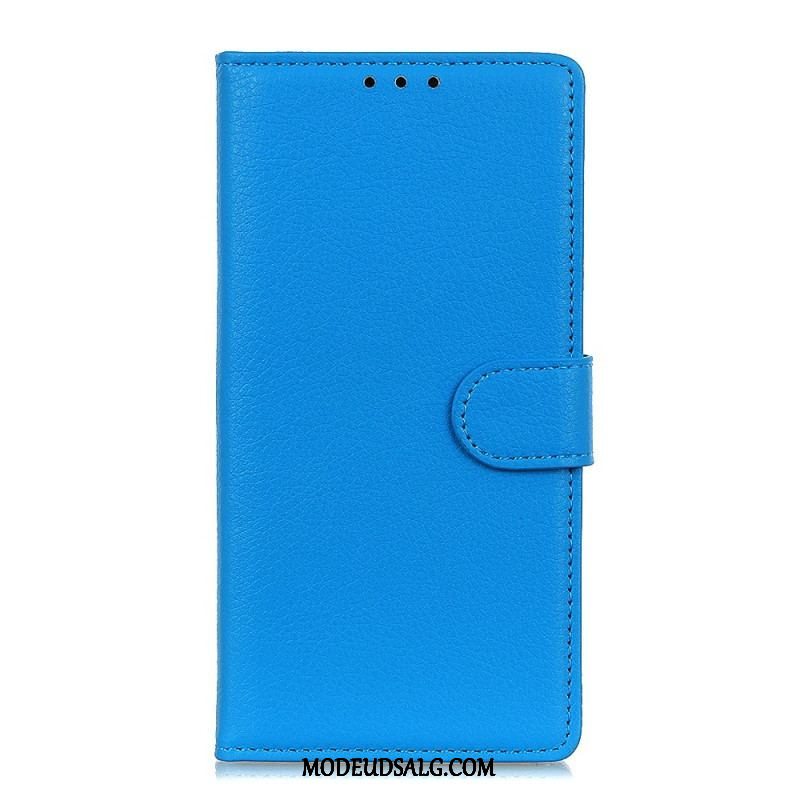 Flip Cover Samsung Galaxy S22 5G Traditionelt Litchi Læder