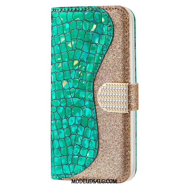 Flip Cover Samsung Galaxy S22 Plus 5G Krokodille Diamanter