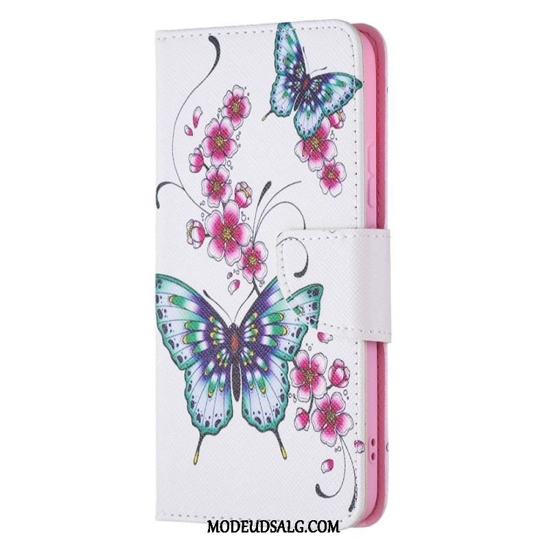 Flip Cover Samsung Galaxy S22 Plus 5G Sommerfugle Konger