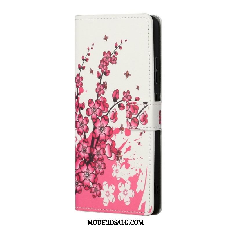 Flip Cover Samsung Galaxy S22 Plus 5G Tropiske Blomster