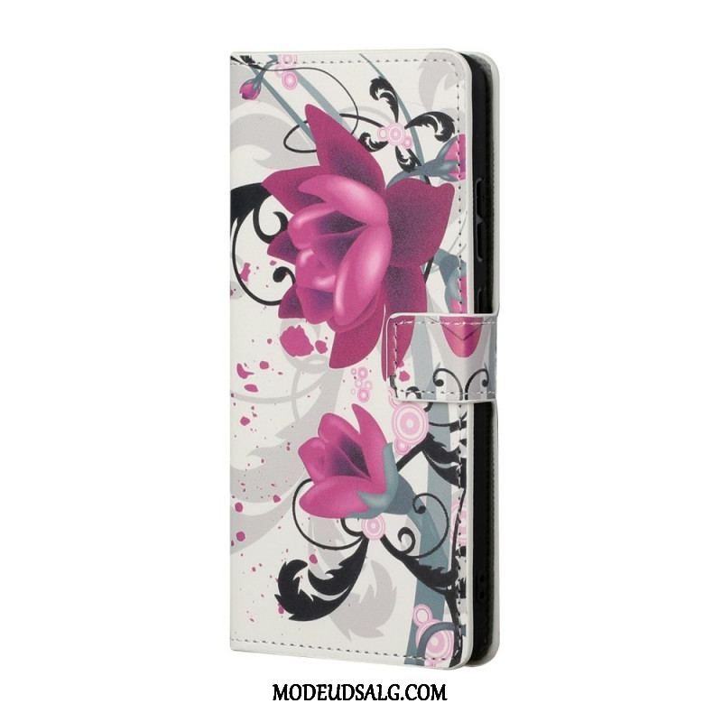 Flip Cover Samsung Galaxy S22 Plus 5G Tropiske Blomster