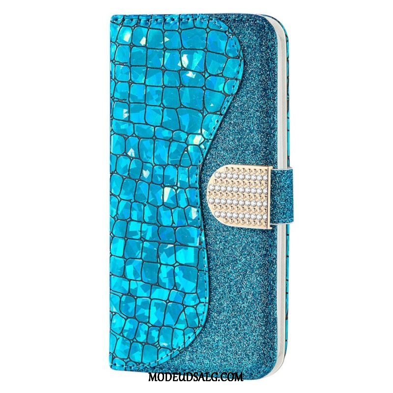 Flip Cover Samsung Galaxy S23 5G Krokodille Diamanter