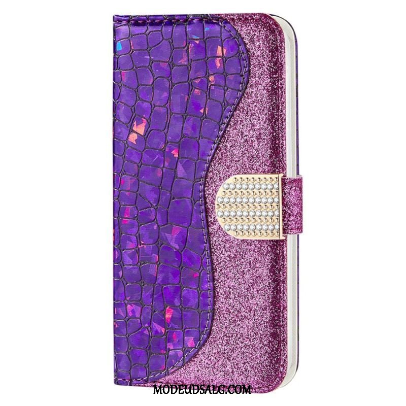 Flip Cover Samsung Galaxy S23 5G Krokodille Diamanter