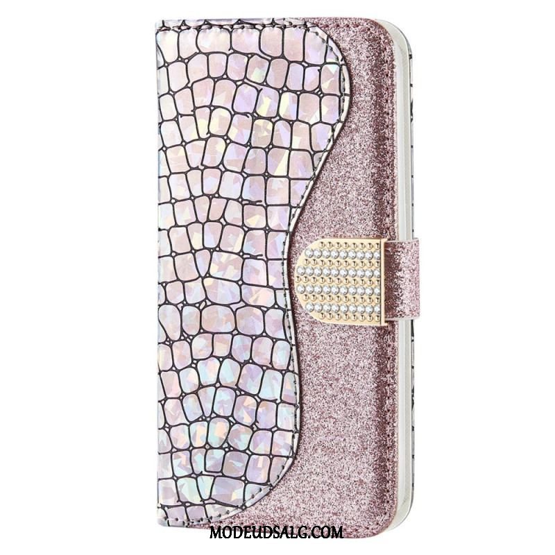 Flip Cover Samsung Galaxy S23 5G Krokodille Diamanter