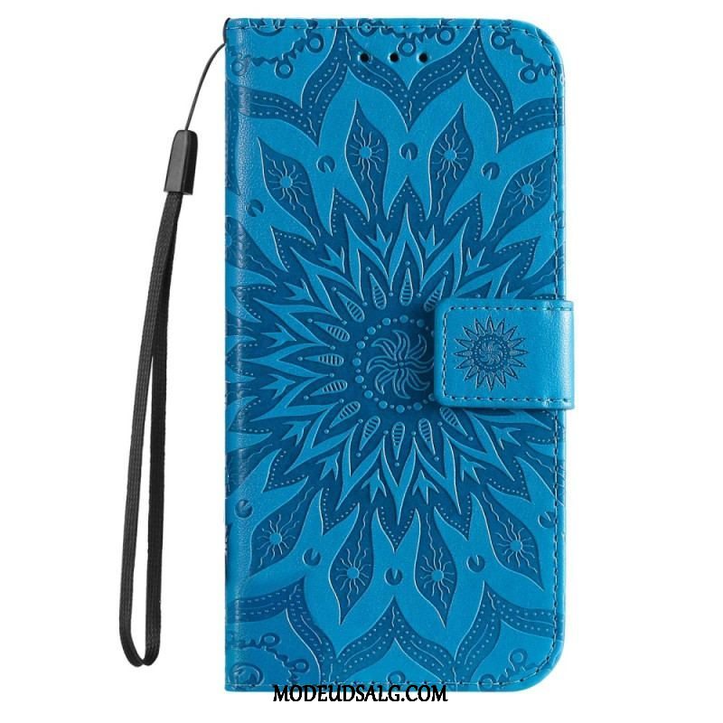 Flip Cover Samsung Galaxy S23 5G Mandala Sun Med Snor