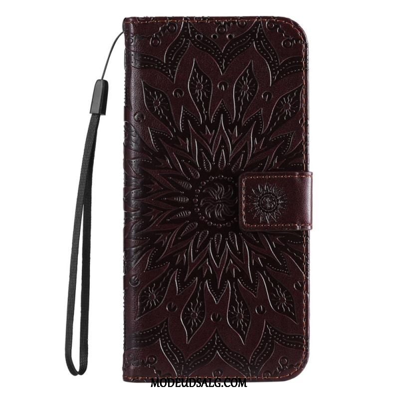 Flip Cover Samsung Galaxy S23 5G Mandala Sun Med Snor