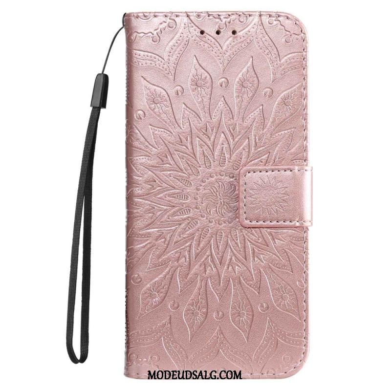 Flip Cover Samsung Galaxy S23 5G Mandala Sun Med Snor