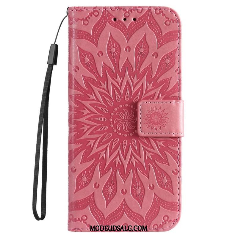 Flip Cover Samsung Galaxy S23 5G Mandala Sun Med Snor