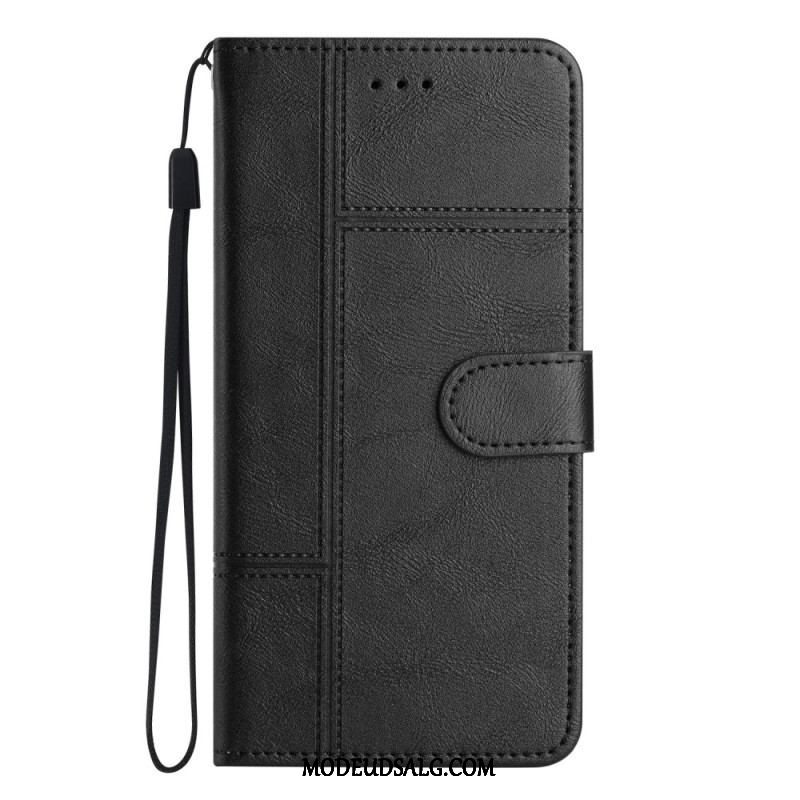 Flip Cover Samsung Galaxy S23 5G Med Snor Forretning I Lanyard