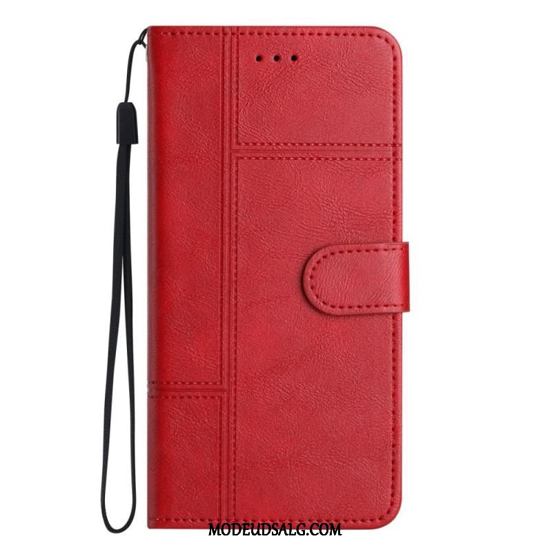 Flip Cover Samsung Galaxy S23 5G Med Snor Forretning I Lanyard