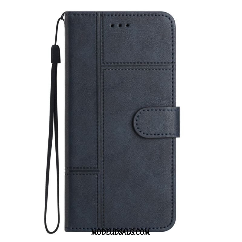 Flip Cover Samsung Galaxy S23 5G Med Snor Forretning I Lanyard