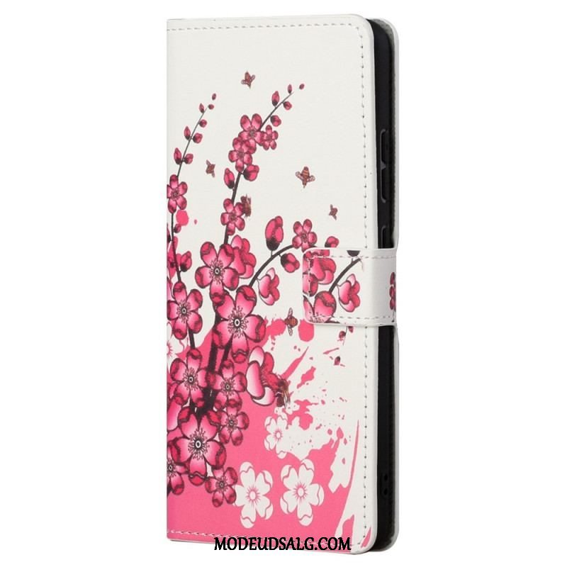 Flip Cover Samsung Galaxy S23 5G Tropiske Blomster