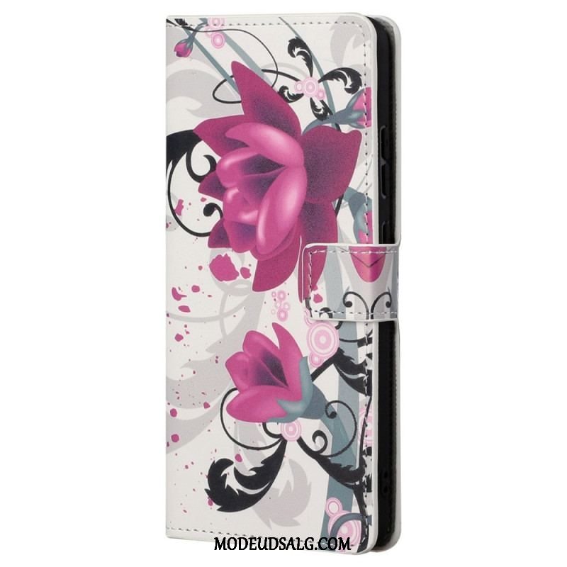 Flip Cover Samsung Galaxy S23 5G Tropiske Blomster