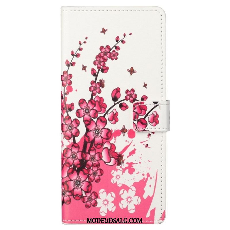 Flip Cover Samsung Galaxy S23 Plus 5G Tropiske Blomster