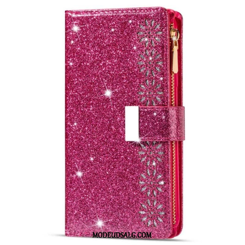 Flip Cover Samsung Galaxy S23 Ultra 5G Punge Etui Pung Med Pailletter