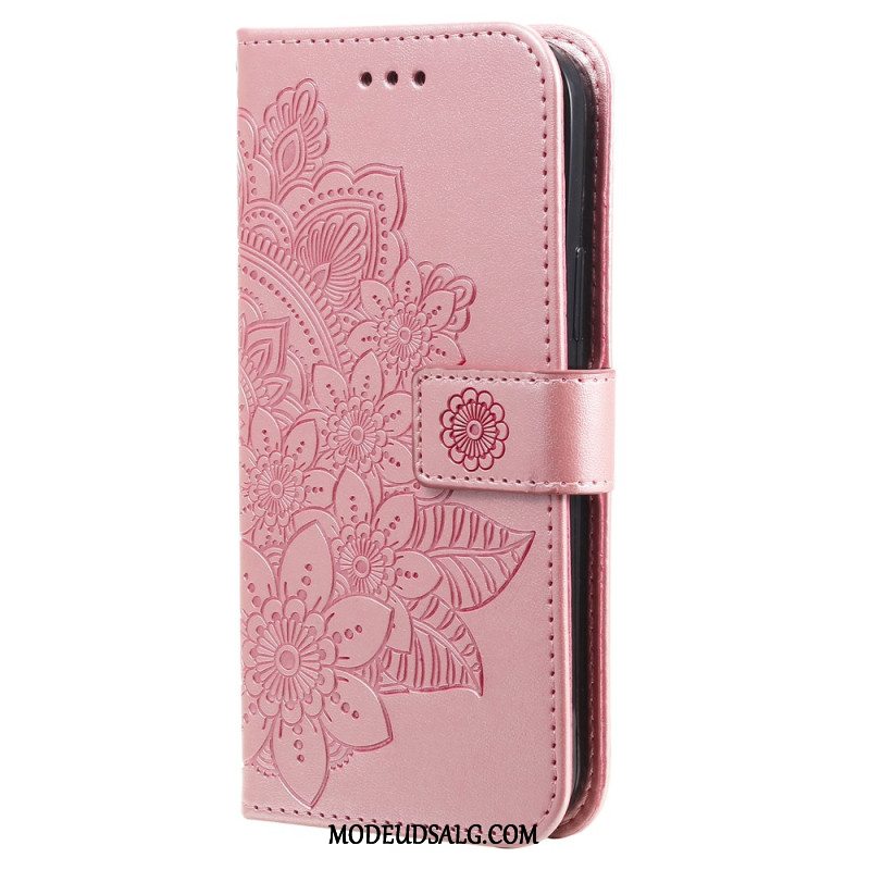 Flip Cover Samsung Galaxy S24 5g Blomstermandala Med Snor