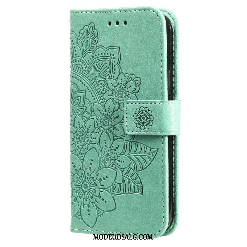 Flip Cover Samsung Galaxy S24 5g Blomstermandala Med Snor