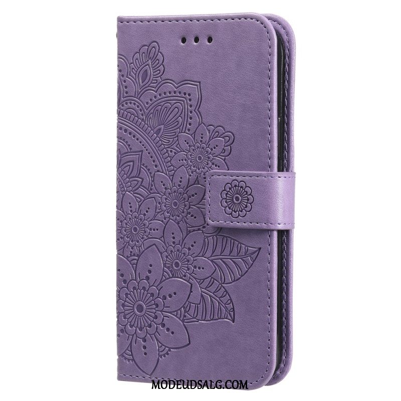 Flip Cover Samsung Galaxy S24 5g Blomstermandala Med Snor