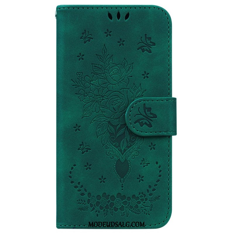 Flip Cover Samsung Galaxy S24 Fe Buket Roser Med Rem