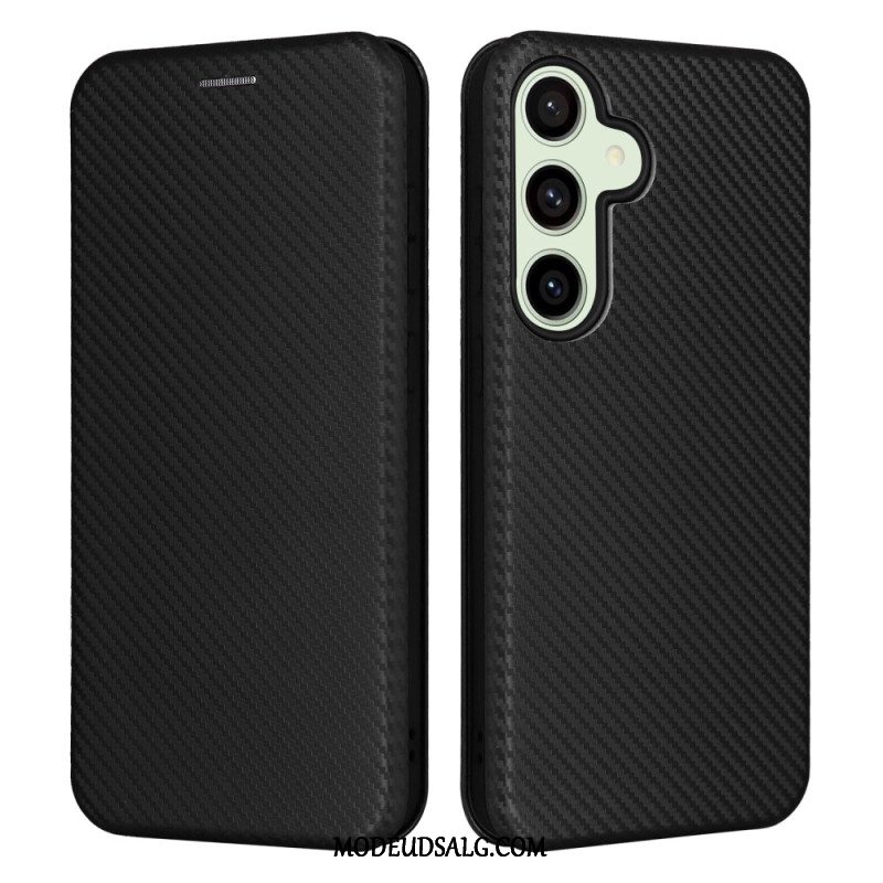 Flip Cover Samsung Galaxy S24 Fe Carbon Fiber Tekstur