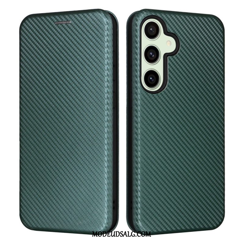 Flip Cover Samsung Galaxy S24 Fe Carbon Fiber Tekstur