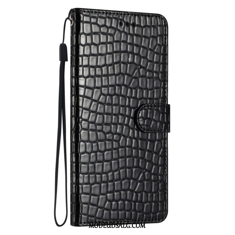 Flip Cover Samsung Galaxy S24 Fe Krokodillestil Med Rem