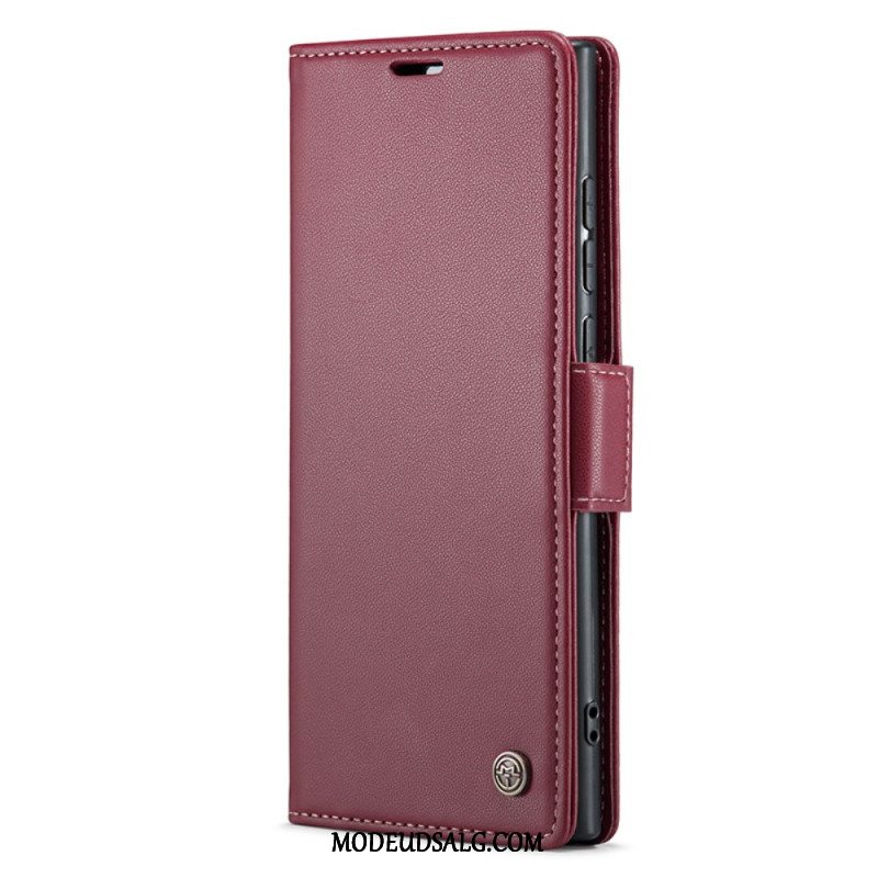 Flip Cover Samsung Galaxy S24 Ultra 5g Caseme Litchi Tekstur