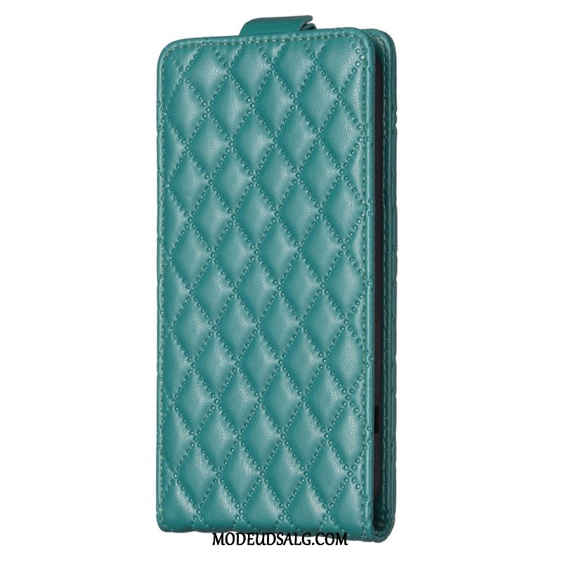 Flip Cover Samsung Galaxy S24 Ultra 5g Quiltet Med Lodret Klap