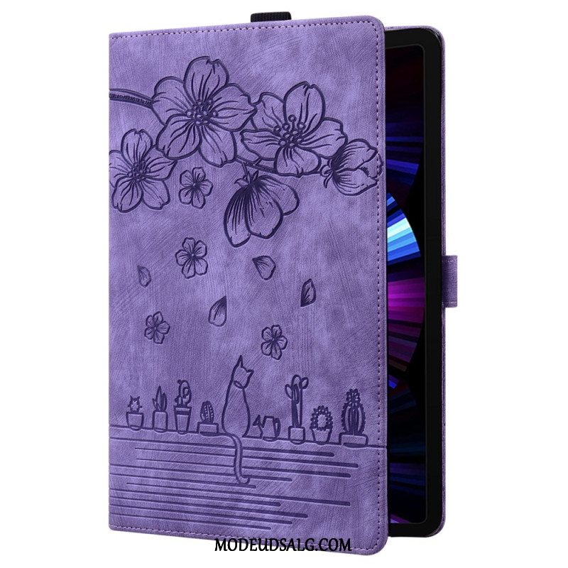 Flip Cover Samsung Galaxy Tab S9 Blomsterkat