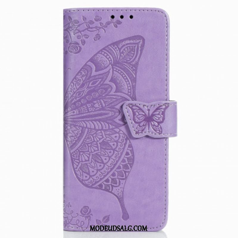 Flip Cover Samsung Galaxy Z Fold 3 5G Sommerfugledesign Med Snor