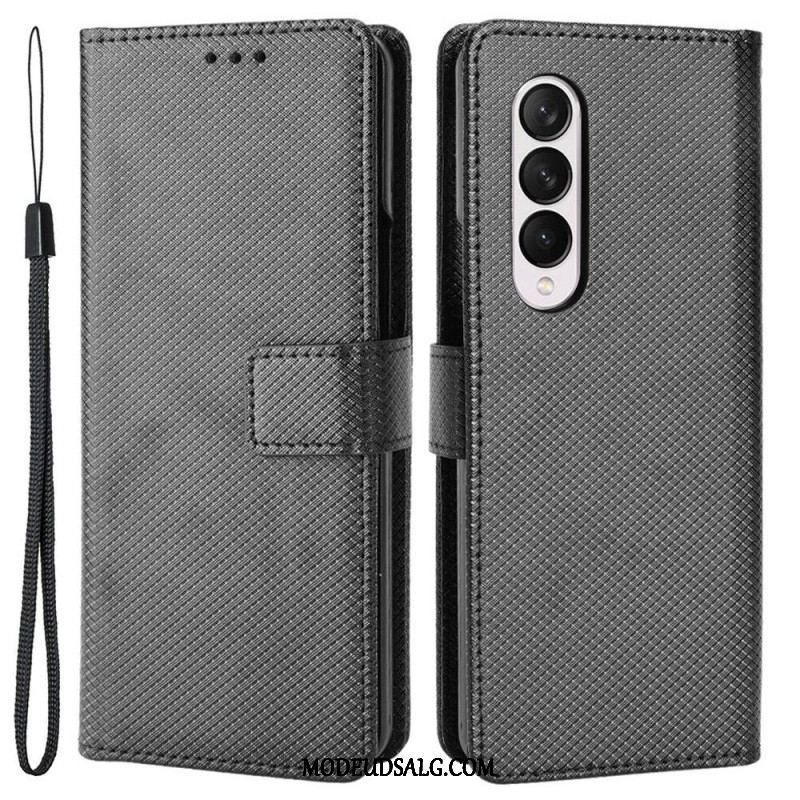 Flip Cover Samsung Galaxy Z Fold 4 Med Snor Diamant Rem