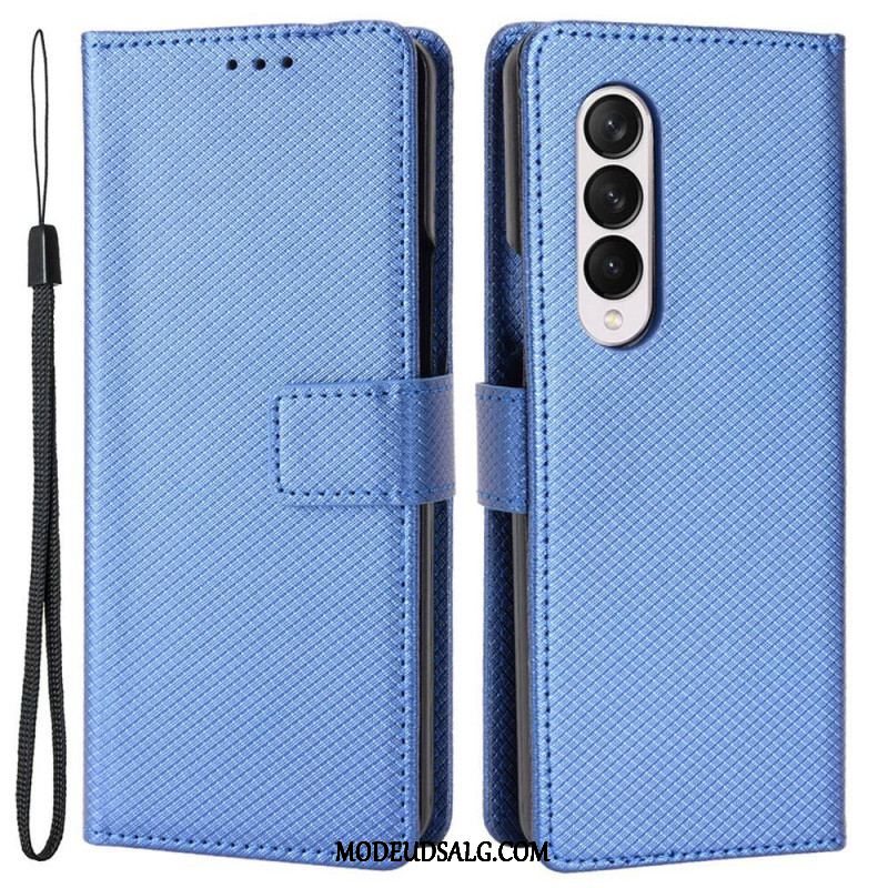 Flip Cover Samsung Galaxy Z Fold 4 Med Snor Diamant Rem