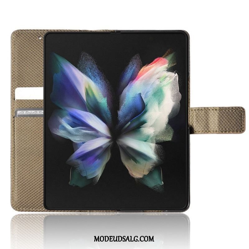 Flip Cover Samsung Galaxy Z Fold 4 Med Snor Diamant Rem