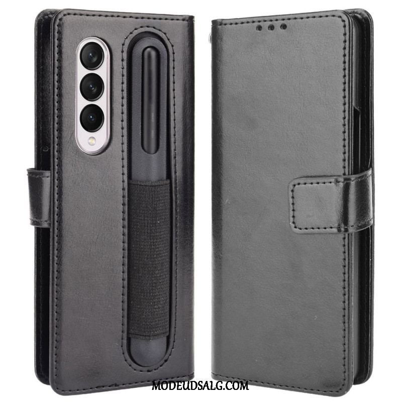 Flip Cover Samsung Galaxy Z Fold 4 Med Snor Retro Business Strappy