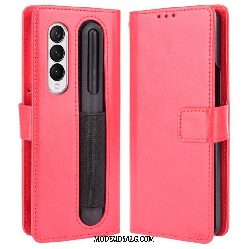 Flip Cover Samsung Galaxy Z Fold 4 Med Snor Retro Business Strappy