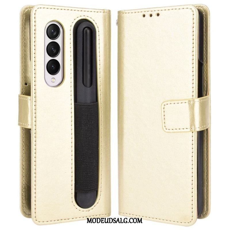 Flip Cover Samsung Galaxy Z Fold 4 Med Snor Retro Business Strappy