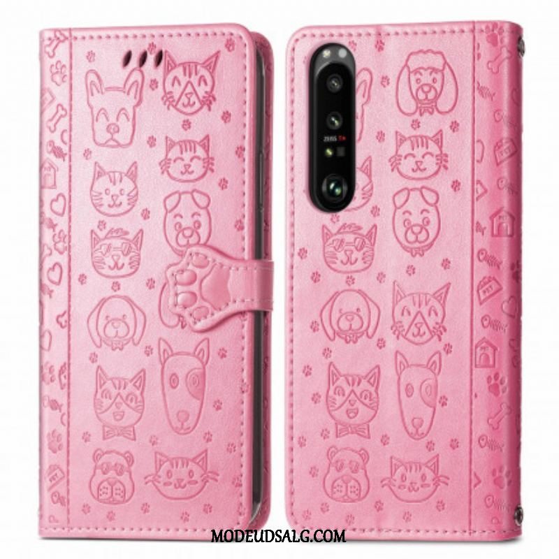 Flip Cover Sony Xperia 1 III Animerede Dyr