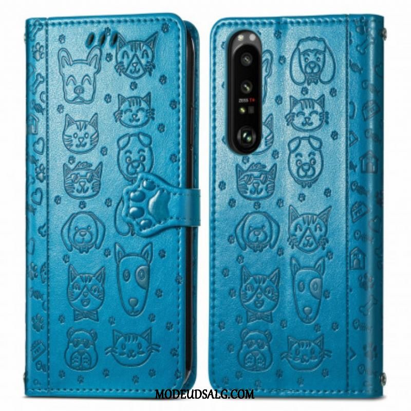 Flip Cover Sony Xperia 1 III Animerede Dyr