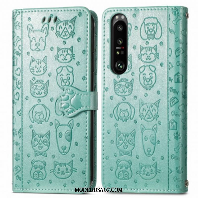 Flip Cover Sony Xperia 1 III Animerede Dyr