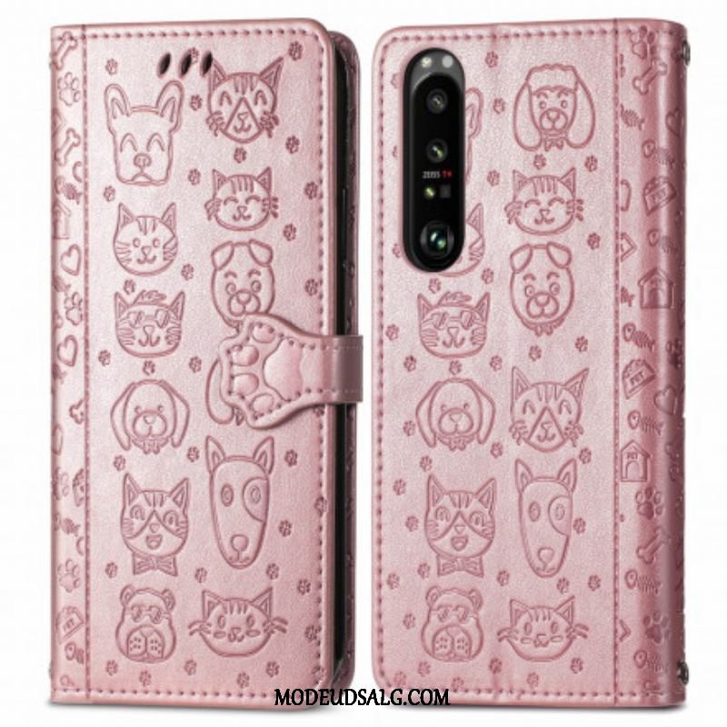 Flip Cover Sony Xperia 1 III Animerede Dyr